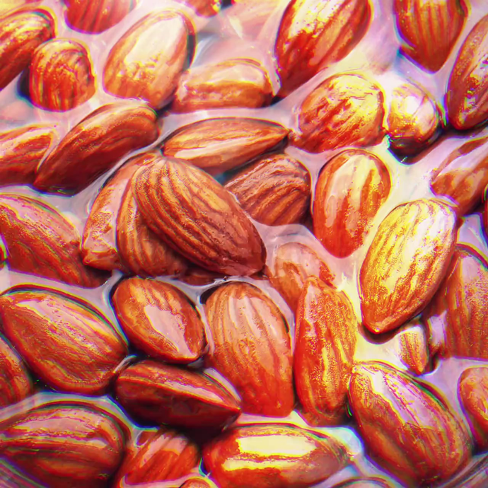 Almonds soaking in water