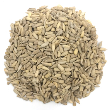 A pile of Sunflower seeds with a white background