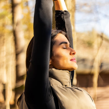 Young woman stretching 