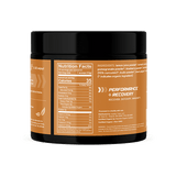Back view of a Go Gold Blueberry Pomegranate container showing nutrition facts and ingredients list.