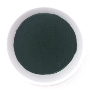 a bowl of dark green-gray powder