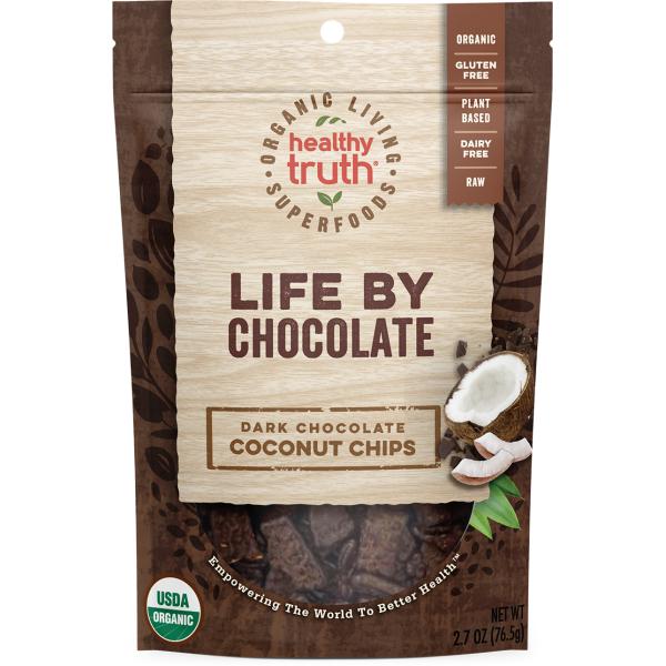 Organic Raw Dark Chocolate Covered Coconut Chips