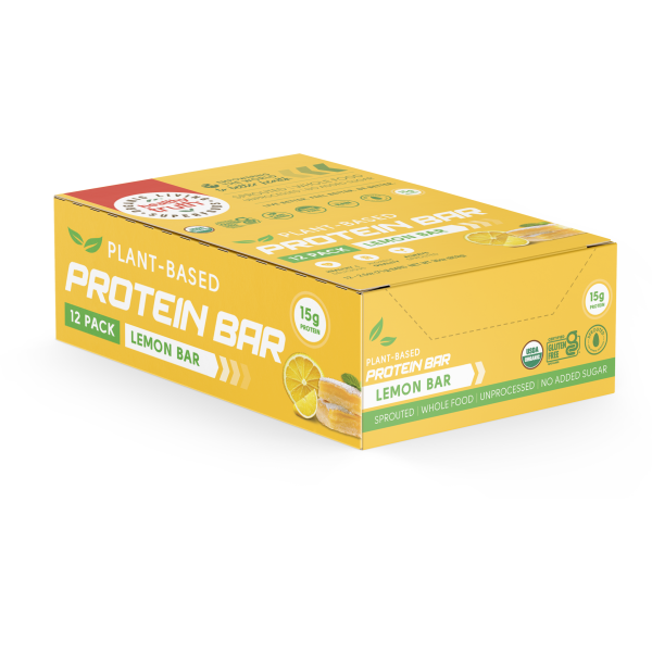 Organic Sprouted Plant-Based Protein Bars: Lemon (15g protein) | 12-pack - Image 4